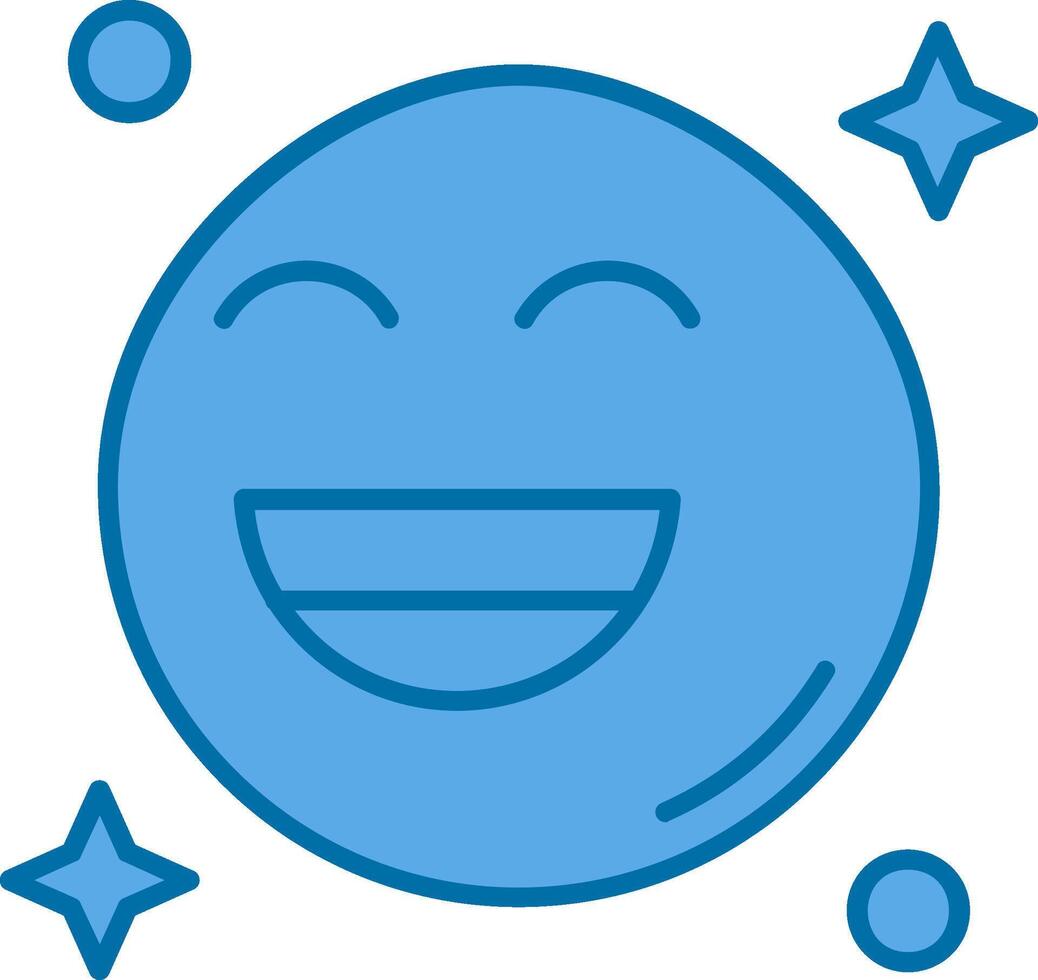 sonrisa azul línea lleno icono vector