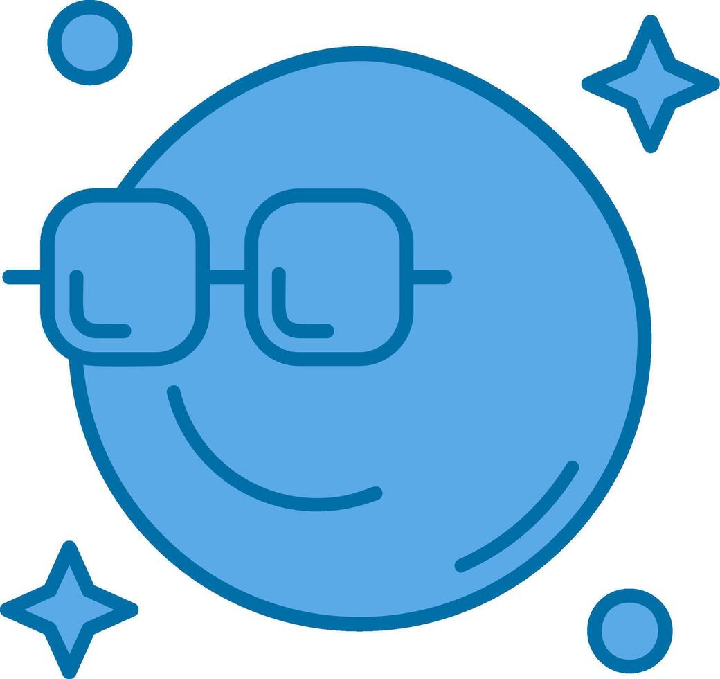 Cool Blue Line Filled Icon vector