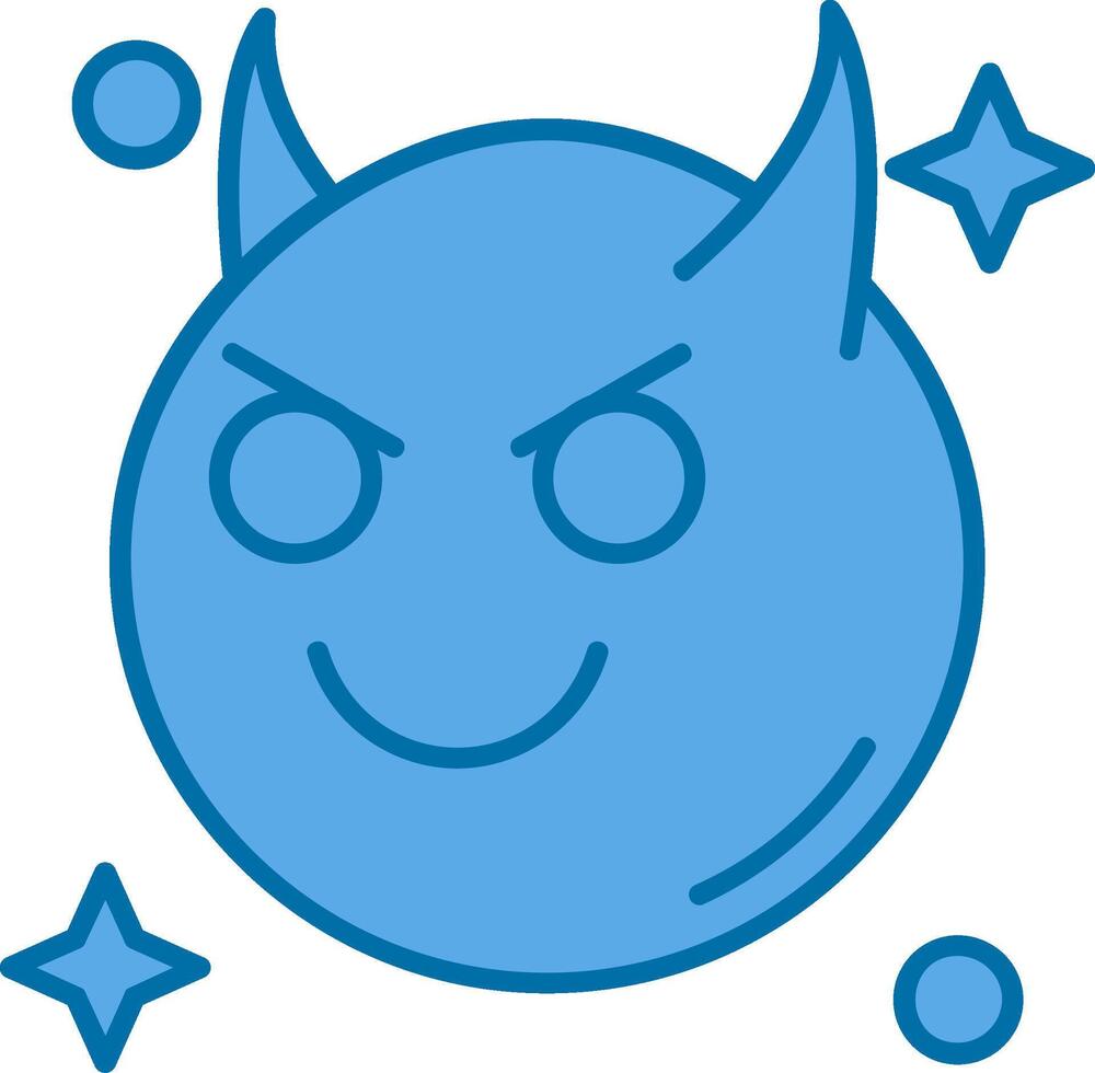 Demon Blue Line Filled Icon vector