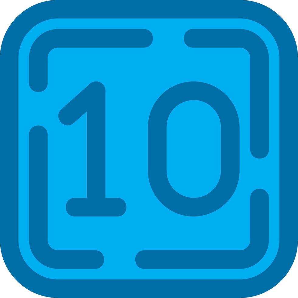 Ten Blue Line Filled Icon vector