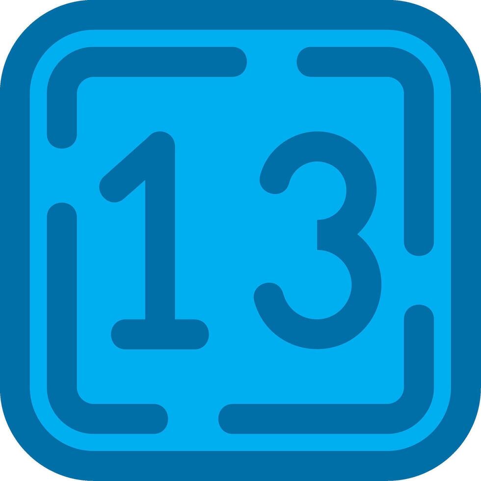 Thirteen Blue Line Filled Icon vector
