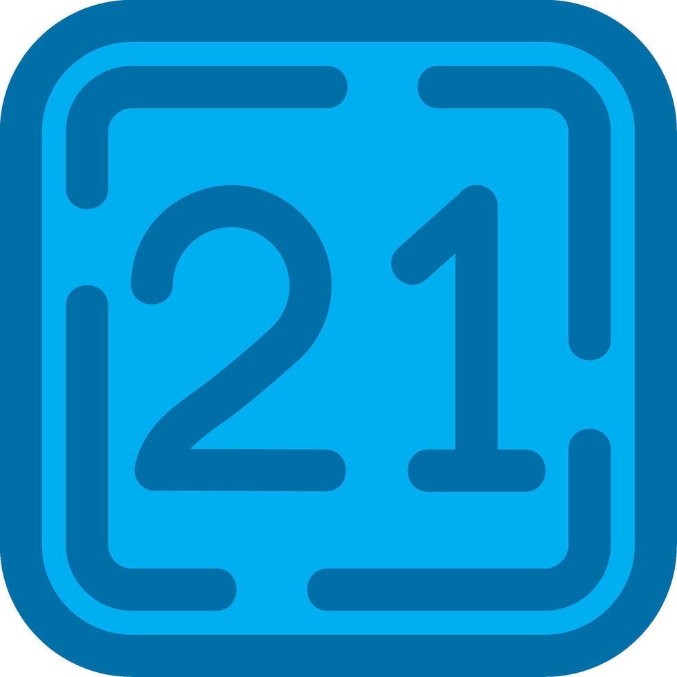 Twenty One Blue Line Filled Icon vector