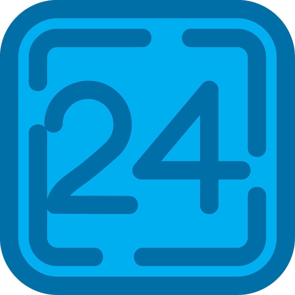 Twenty Four Blue Line Filled Icon vector