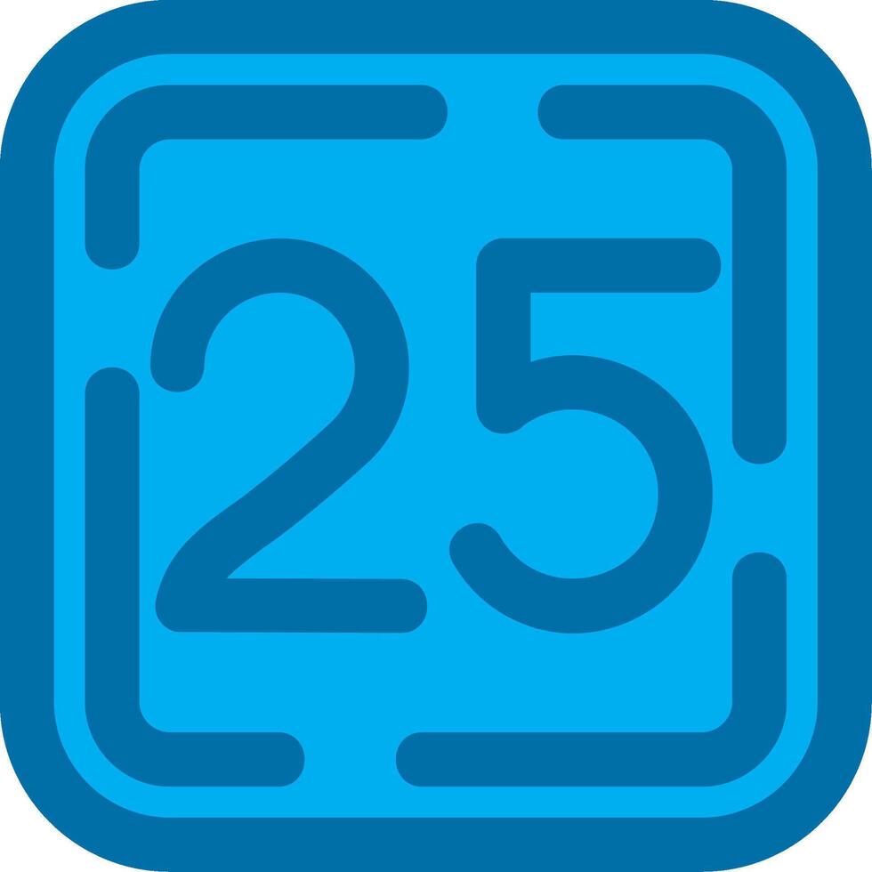 Twenty Five Blue Line Filled Icon vector