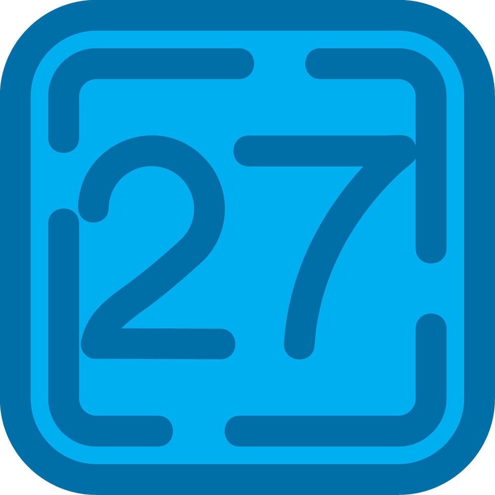 Twenty Seven Blue Line Filled Icon vector