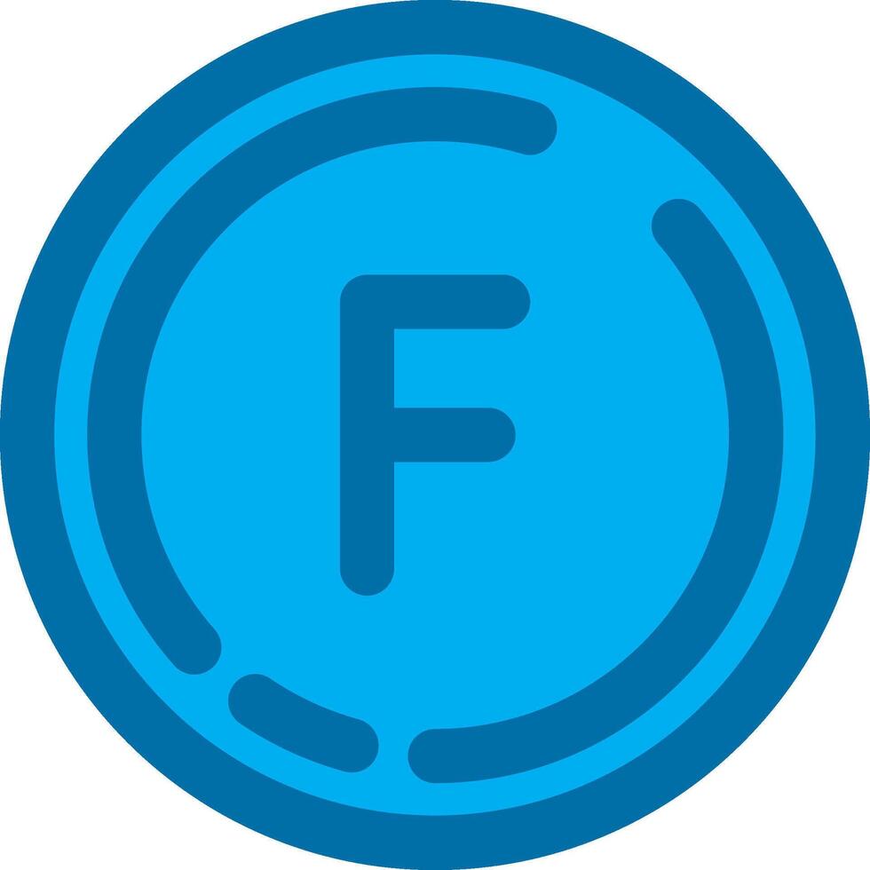 Letter f Blue Line Filled Icon vector