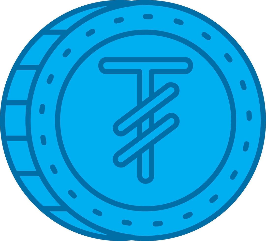 Tugrik Blue Line Filled Icon vector