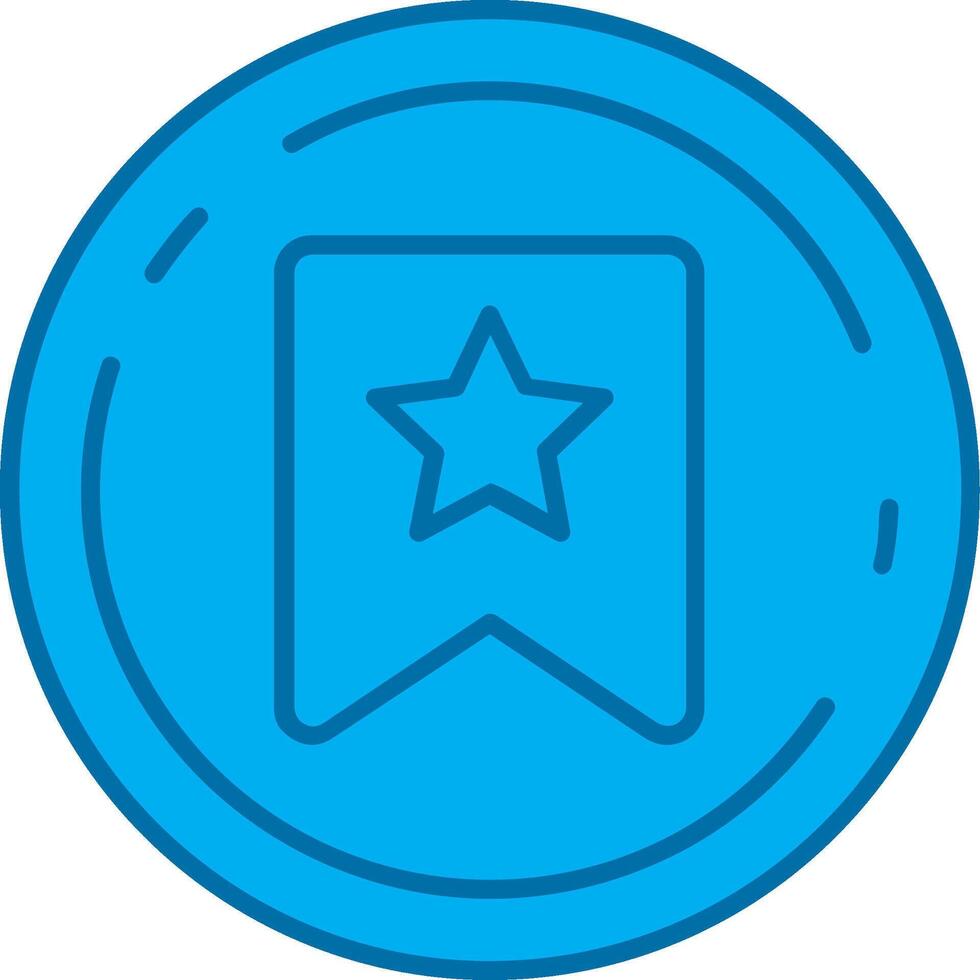 Bookmark Blue Line Filled Icon vector