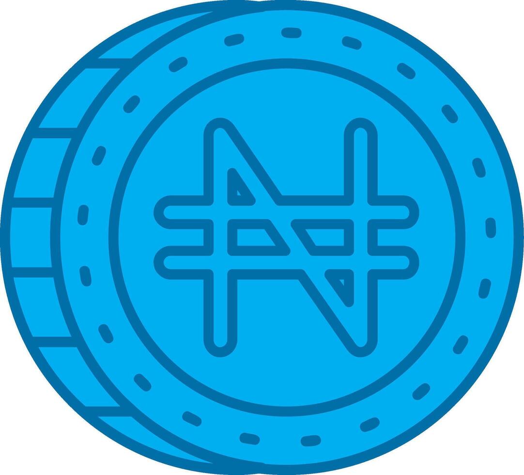 Naira Blue Line Filled Icon vector