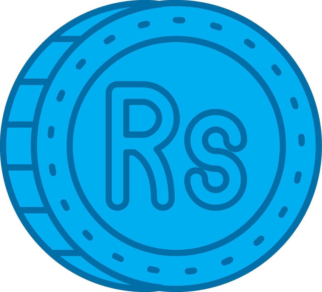 Rupee Blue Line Filled Icon vector