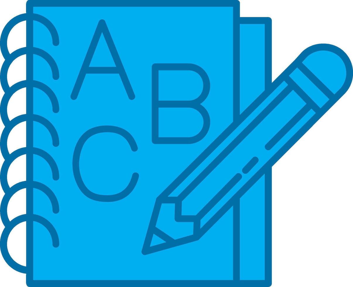 Notebook Blue Line Filled Icon vector