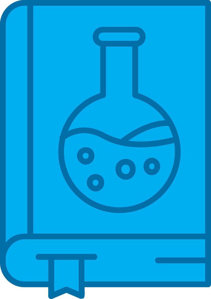 química libro azul línea lleno icono vector