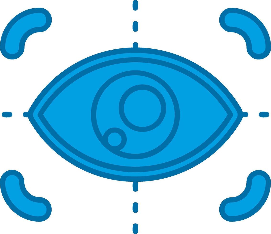 Focus Blue Line Filled Icon vector