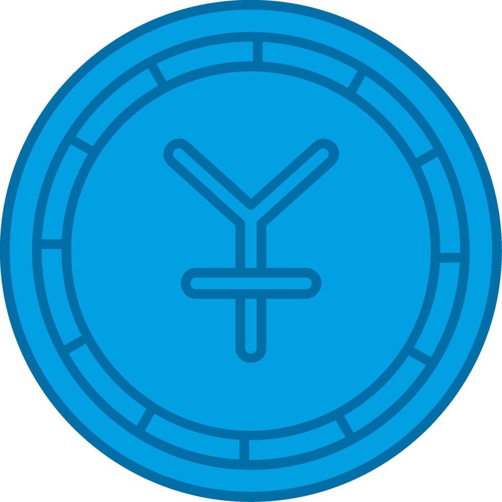 Yen Blue Line Filled Icon vector