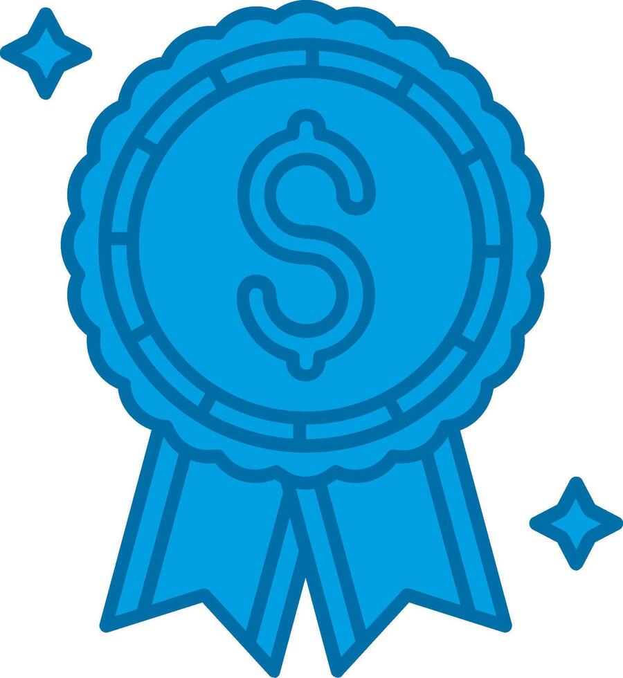 recompensa azul línea lleno icono vector