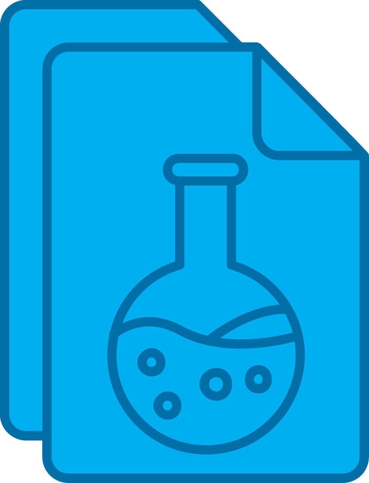Document Blue Line Filled Icon vector