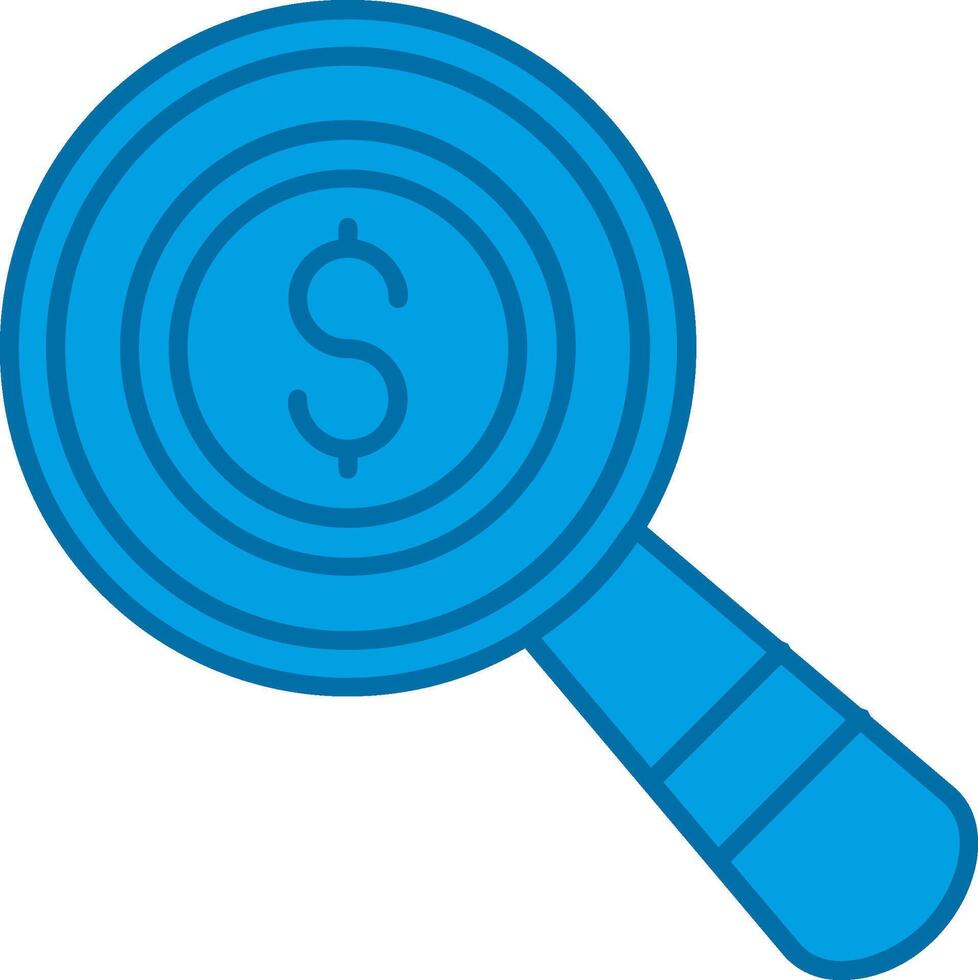 Magnifier Blue Line Filled Icon vector