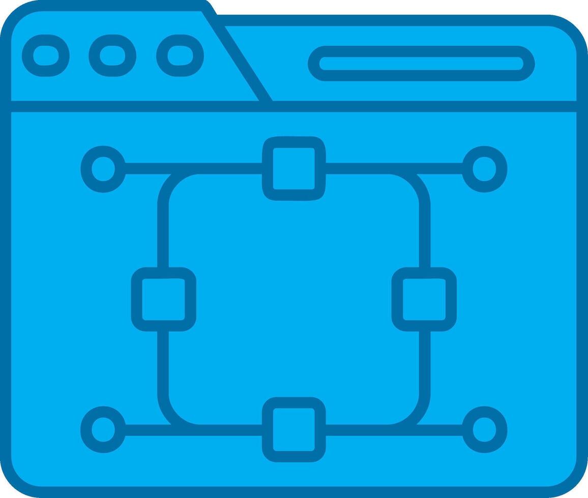 Curve Blue Line Filled Icon vector