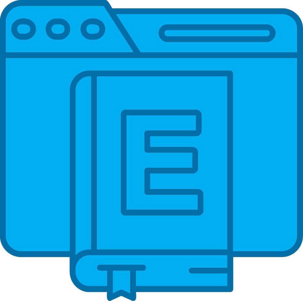 Ebook Blue Line Filled Icon vector