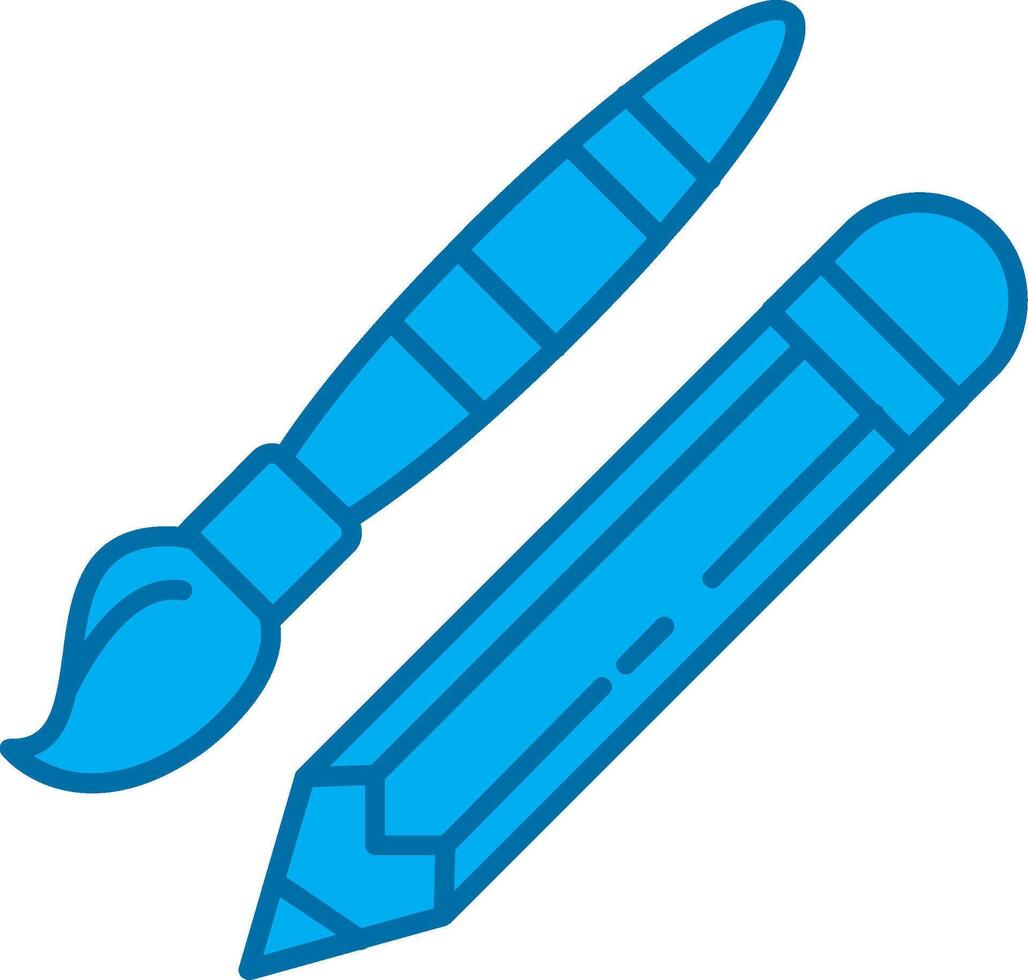 Drawing tools Blue Line Filled Icon vector