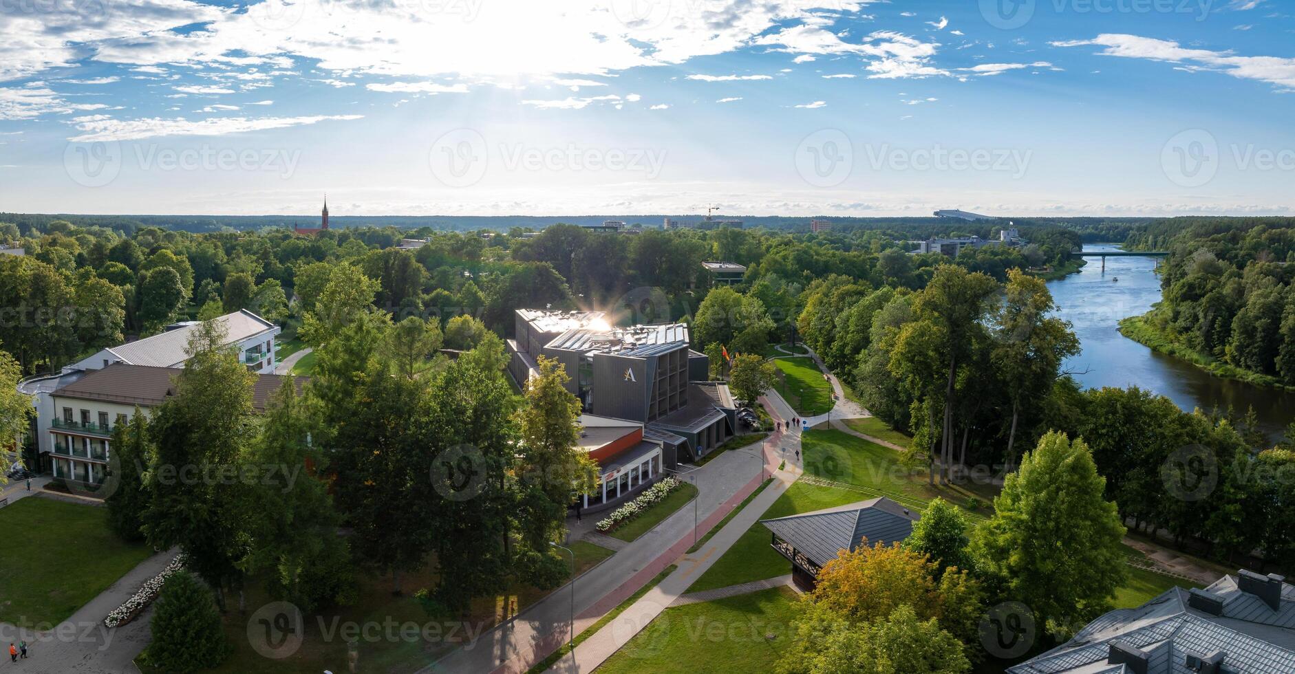 Aerial panoramic view of Lithuanian resort Druskininkai photo