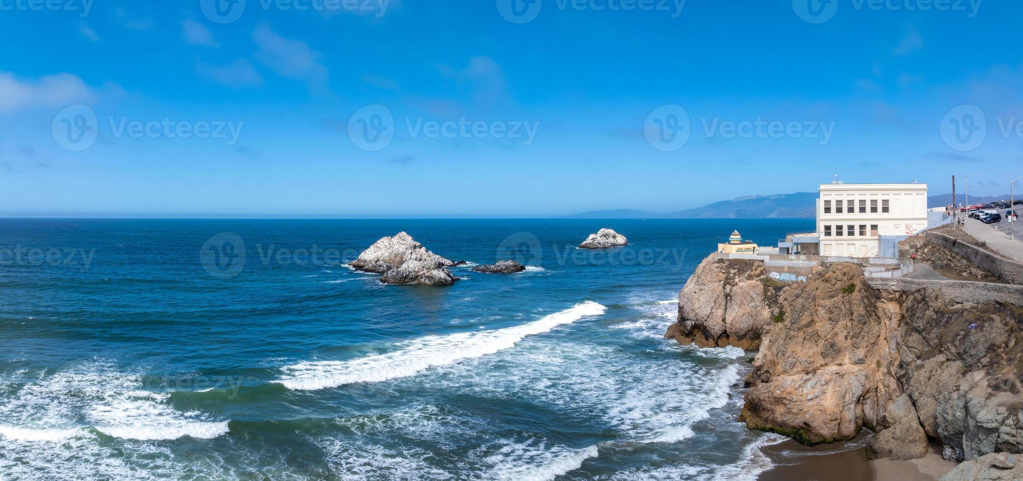 dónde el mar Satisface el tierra en san francisco foto