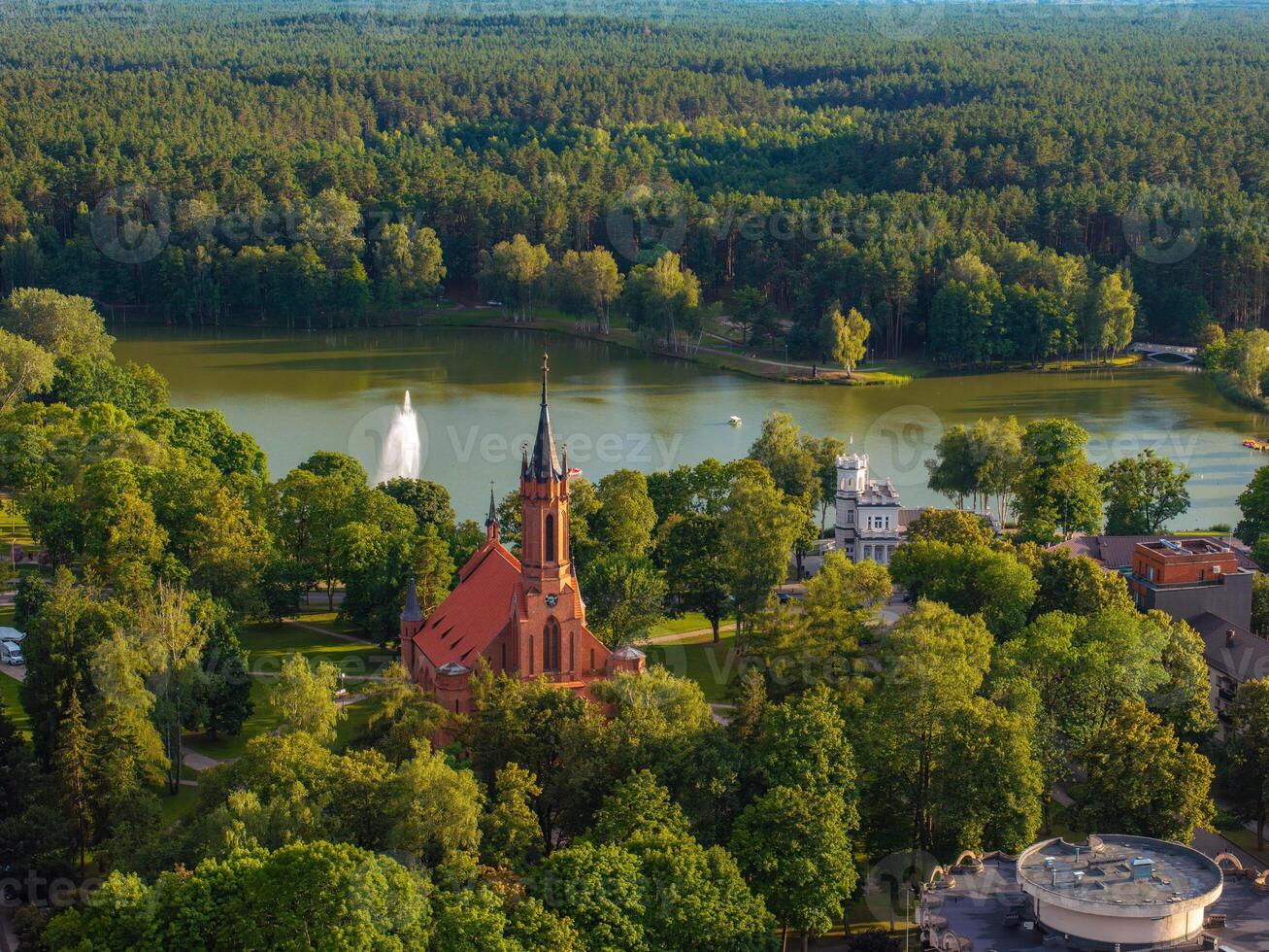 Aerial panoramic view of Lithuanian resort Druskininkai photo