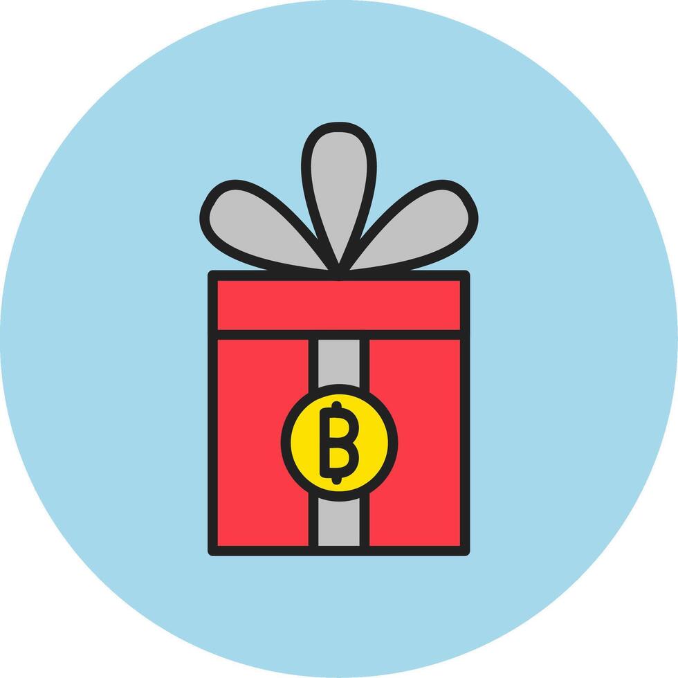 regalo bitcoin vector icono