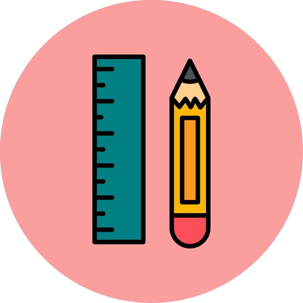 Pencil And Ruler Vector Icon
