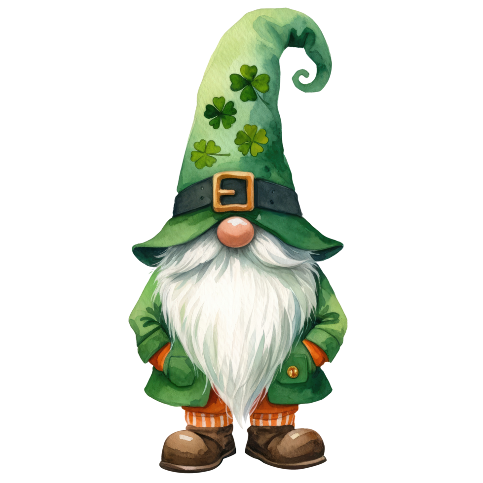 AI generated St. Patrick's Day Themed Gnome Illustration png