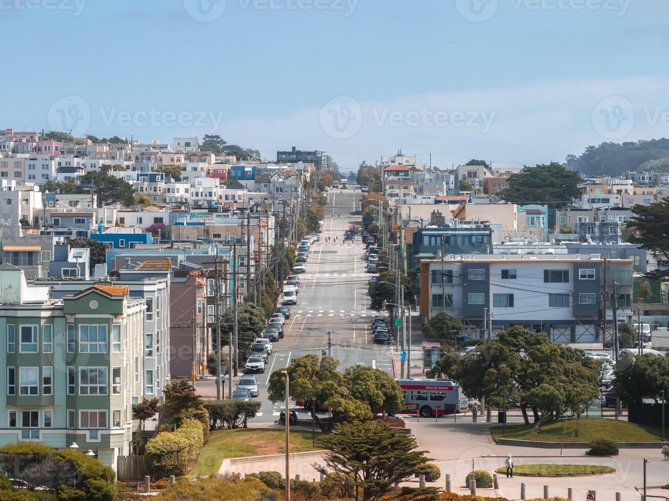 San Francisco. Image of San Francisco skyline. Aerial view of the skyline of San Francisco, California, United States. photo