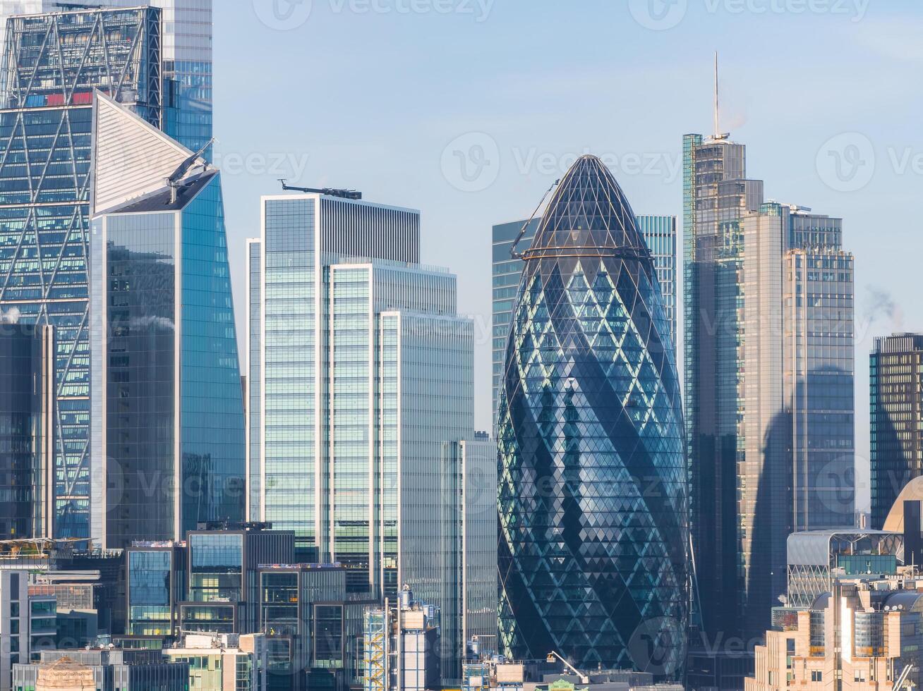 Panoramic view of the city of London business district. photo