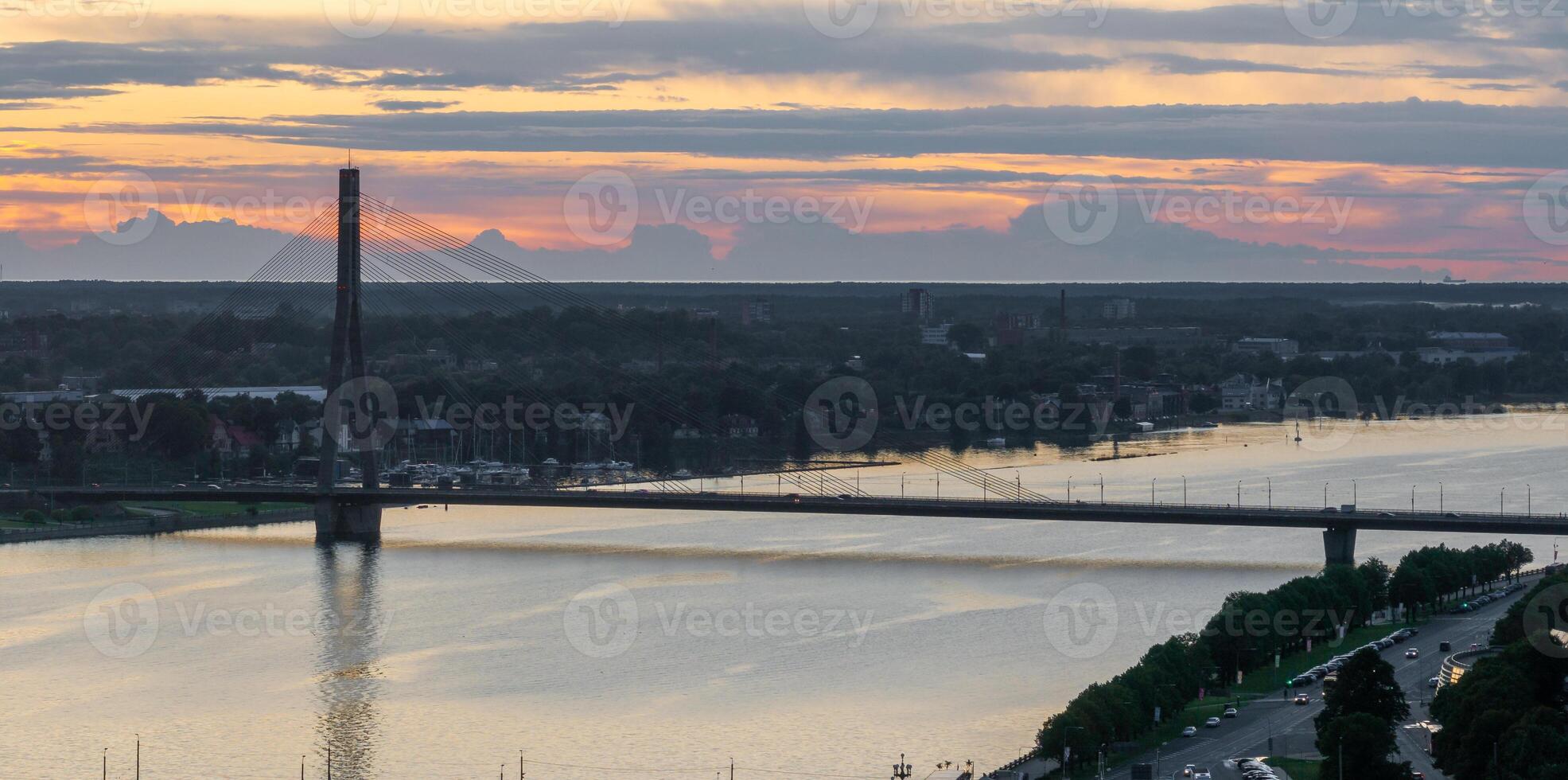 Beautiful aerial Riga view from above. photo