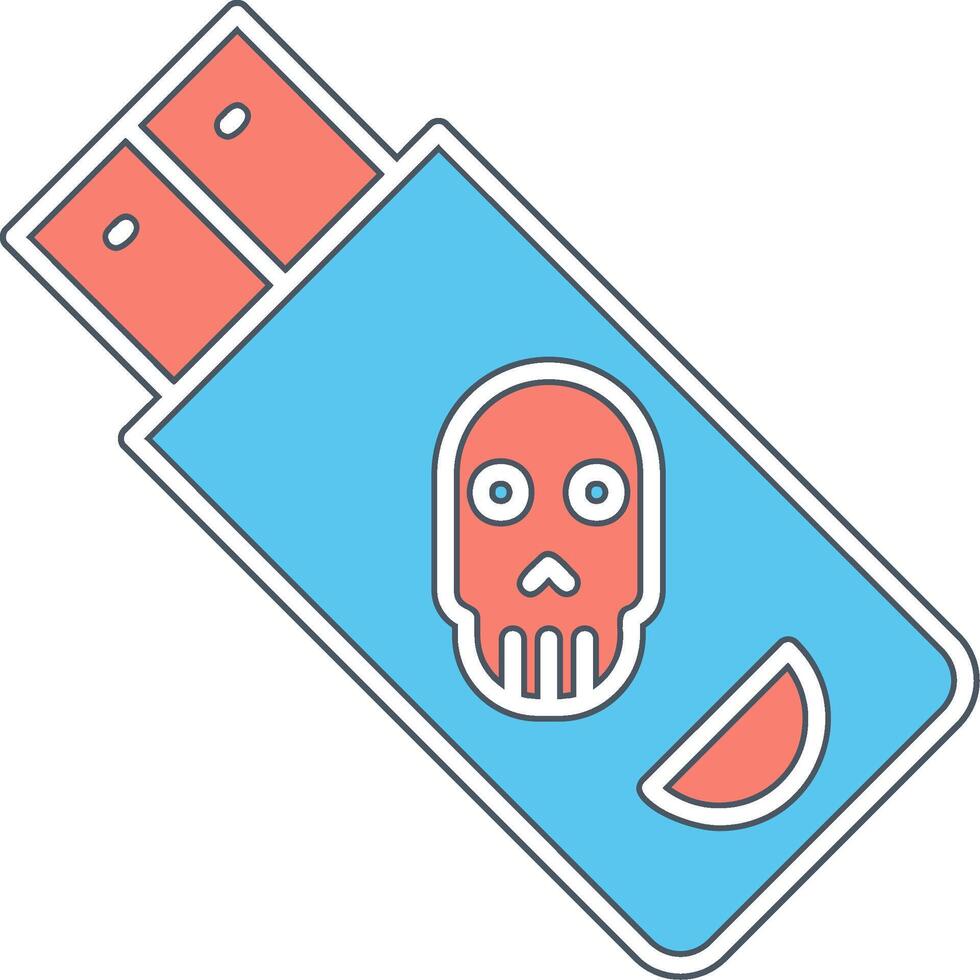 Infected Pendrive Vector Icon