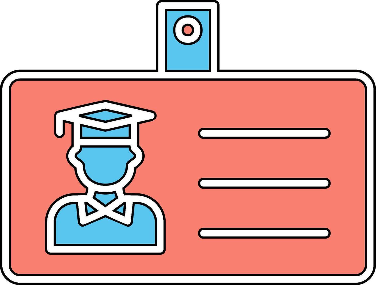 icono de vector de tarjeta de identificación de estudiante