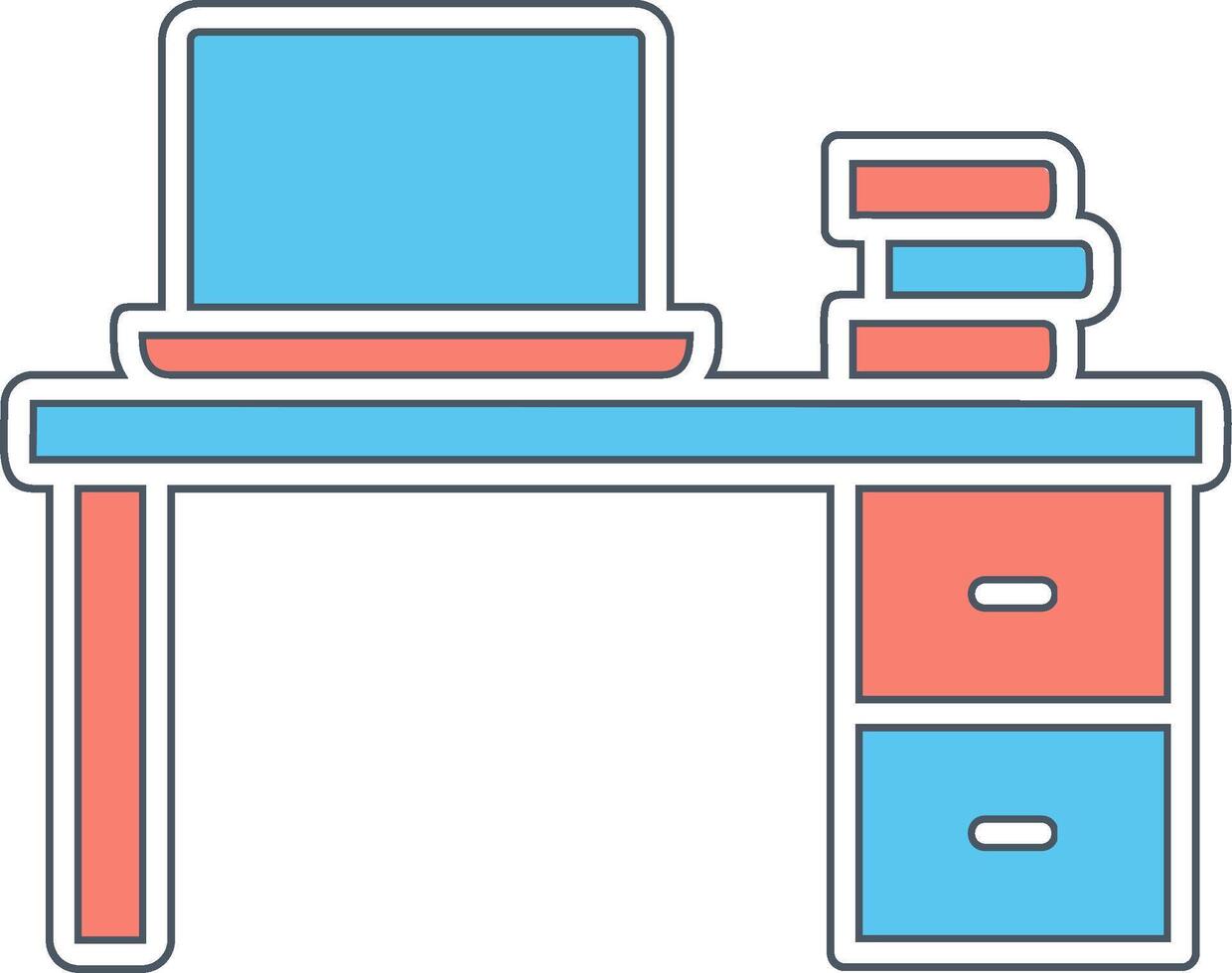 Office Desk Vector Icon