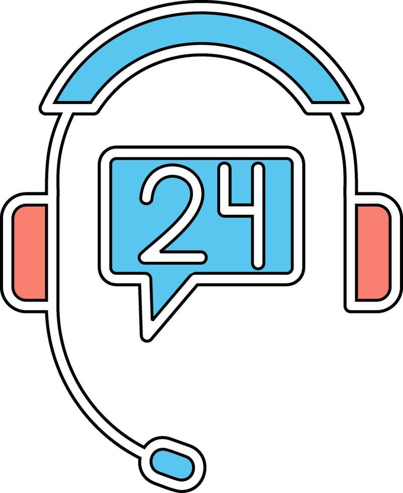 24 Hours Support Vector Icon