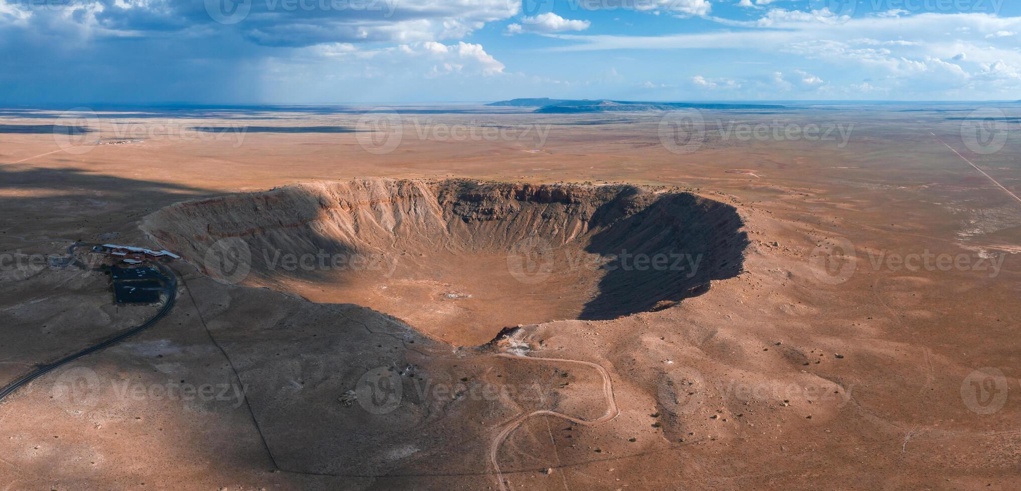 Aerial view of the Meteor Crater Natural Landmark at Arizona. photo