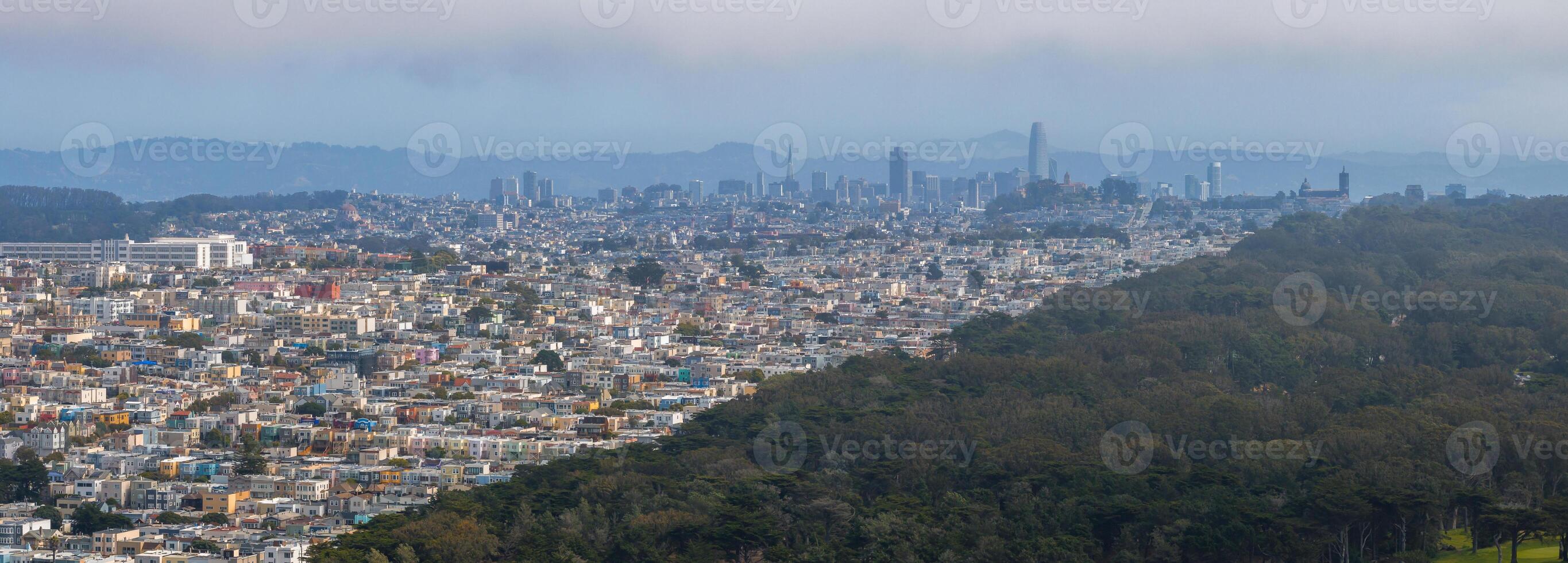 Aerial view of the Richmond and Golden Gate Park. photo