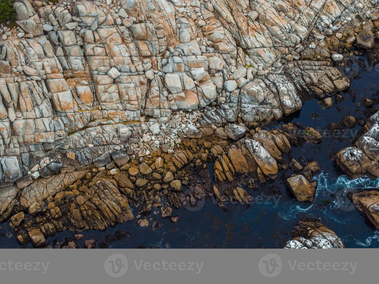 17 mile drive nature. Beautiful aerial view of the Pacific ocean photo