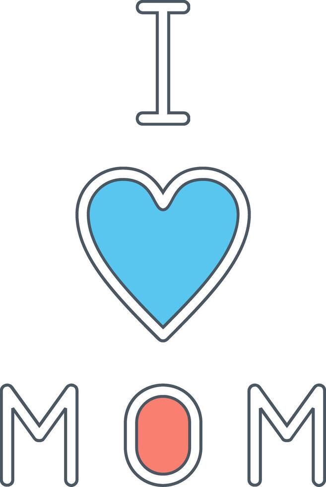 I love Mom Vector Icon