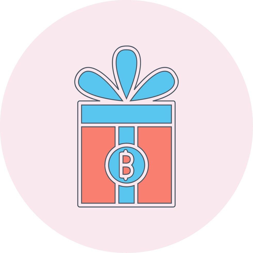 Gift Bitcoin Vector Icon