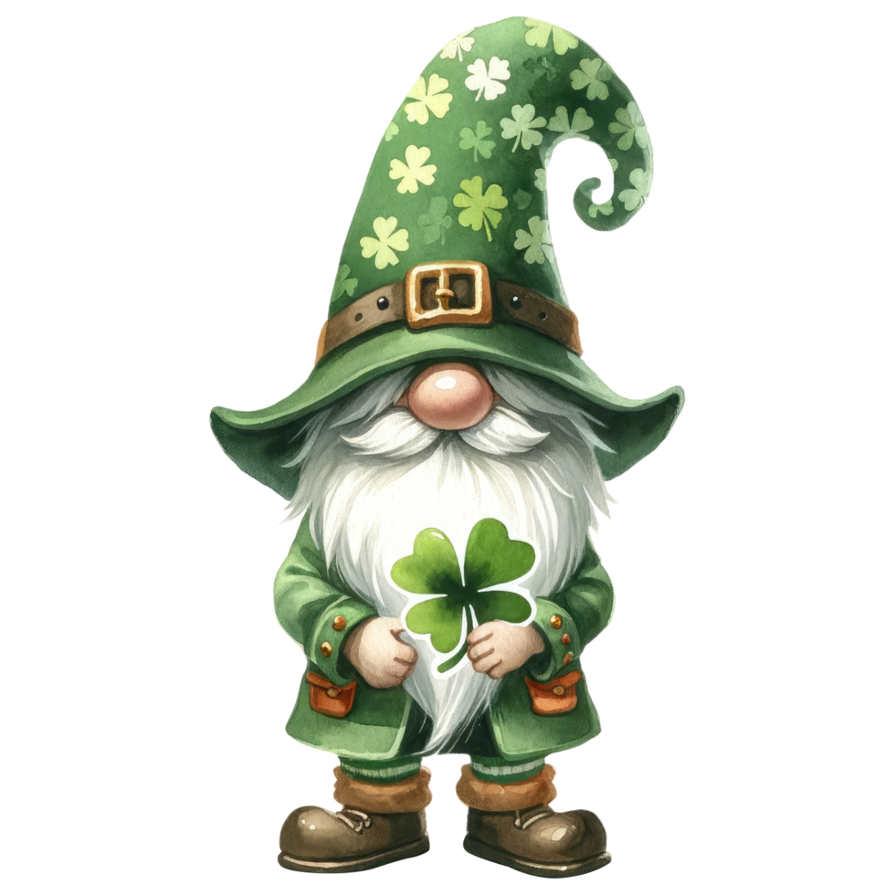 AI generated St. Patrick's Day Themed Gnome Illustration png