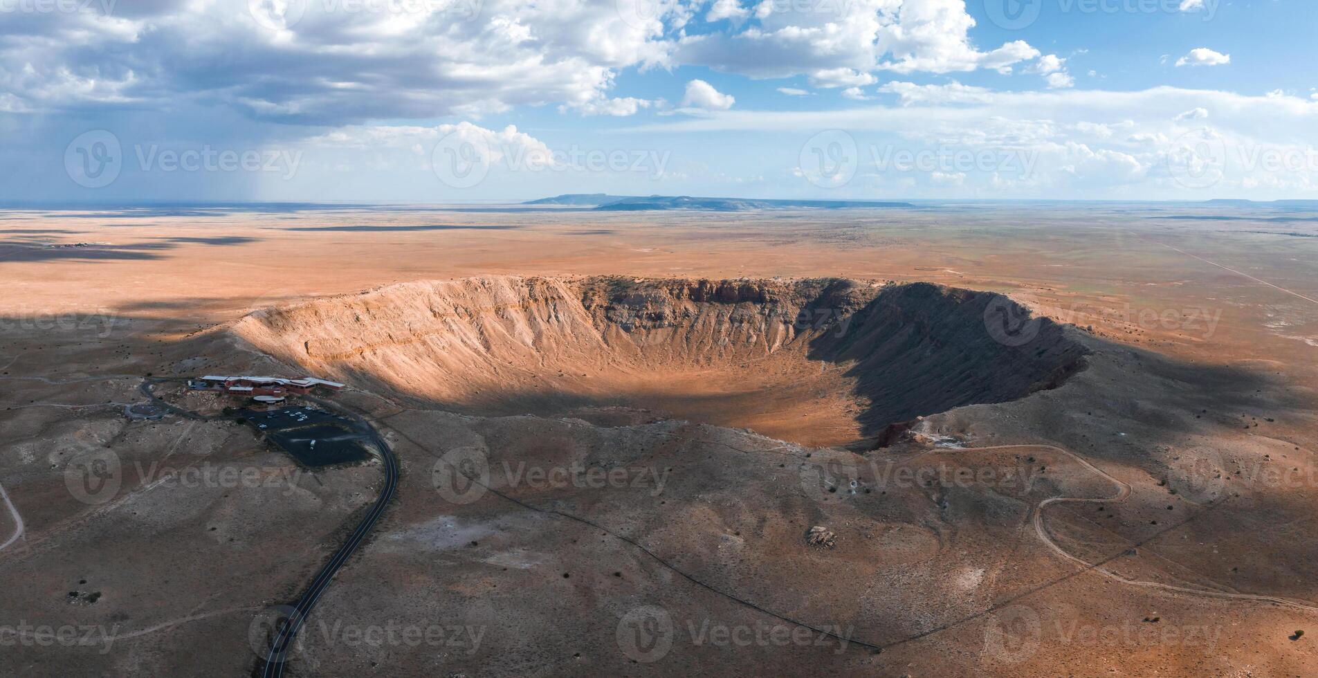 Aerial view of the Meteor Crater Natural Landmark at Arizona. photo