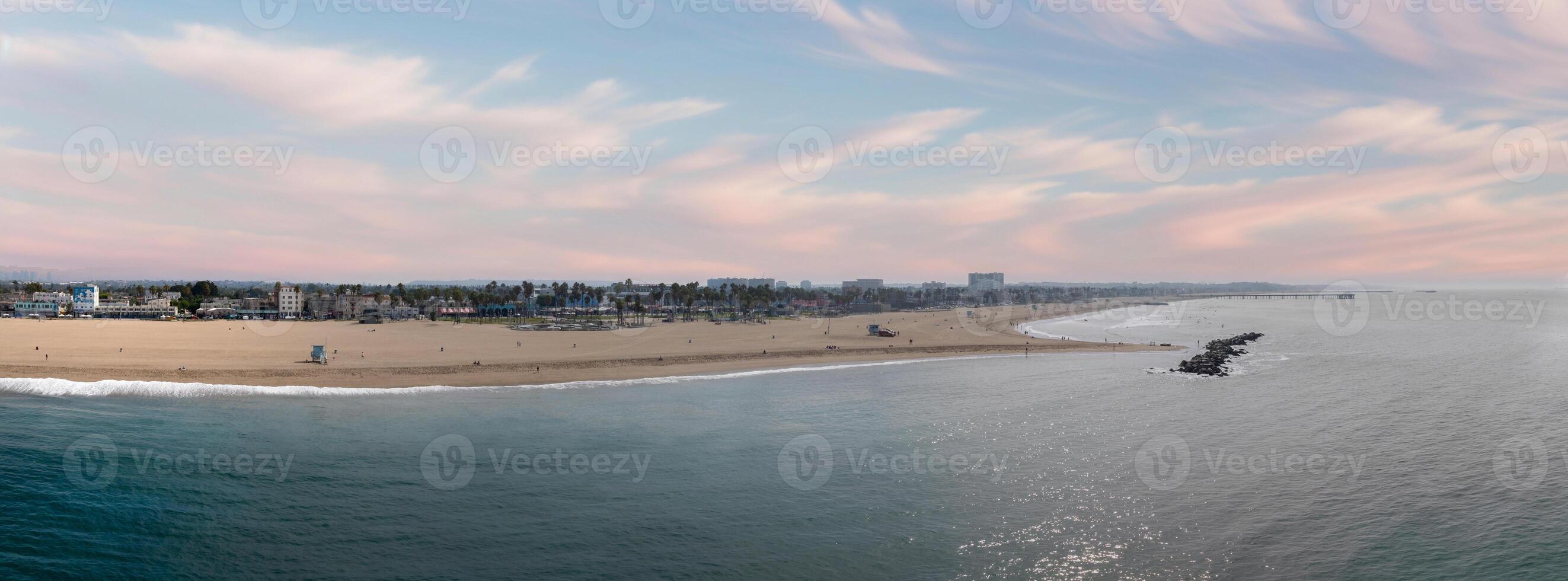 Venice beach Los Angeles California LA Summer Blue Aerial view. photo