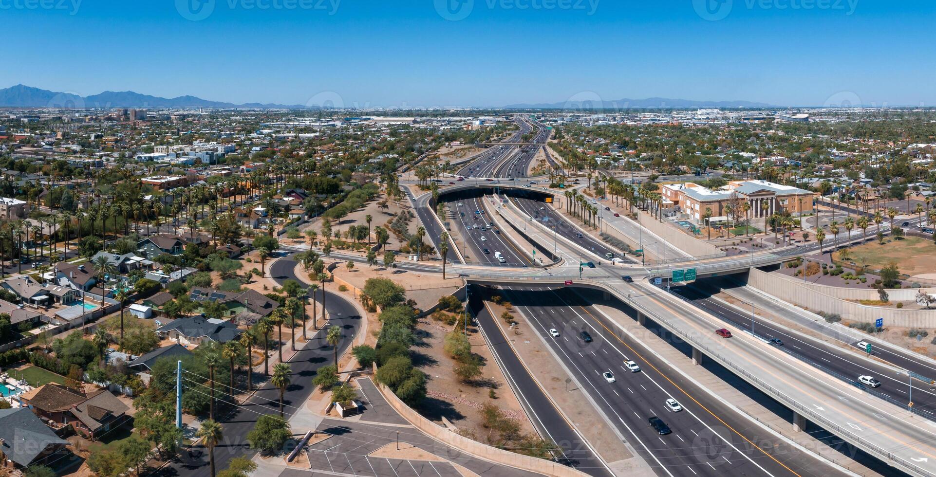 Phoenix city downtown skyline cityscape of Arizona in USA. photo