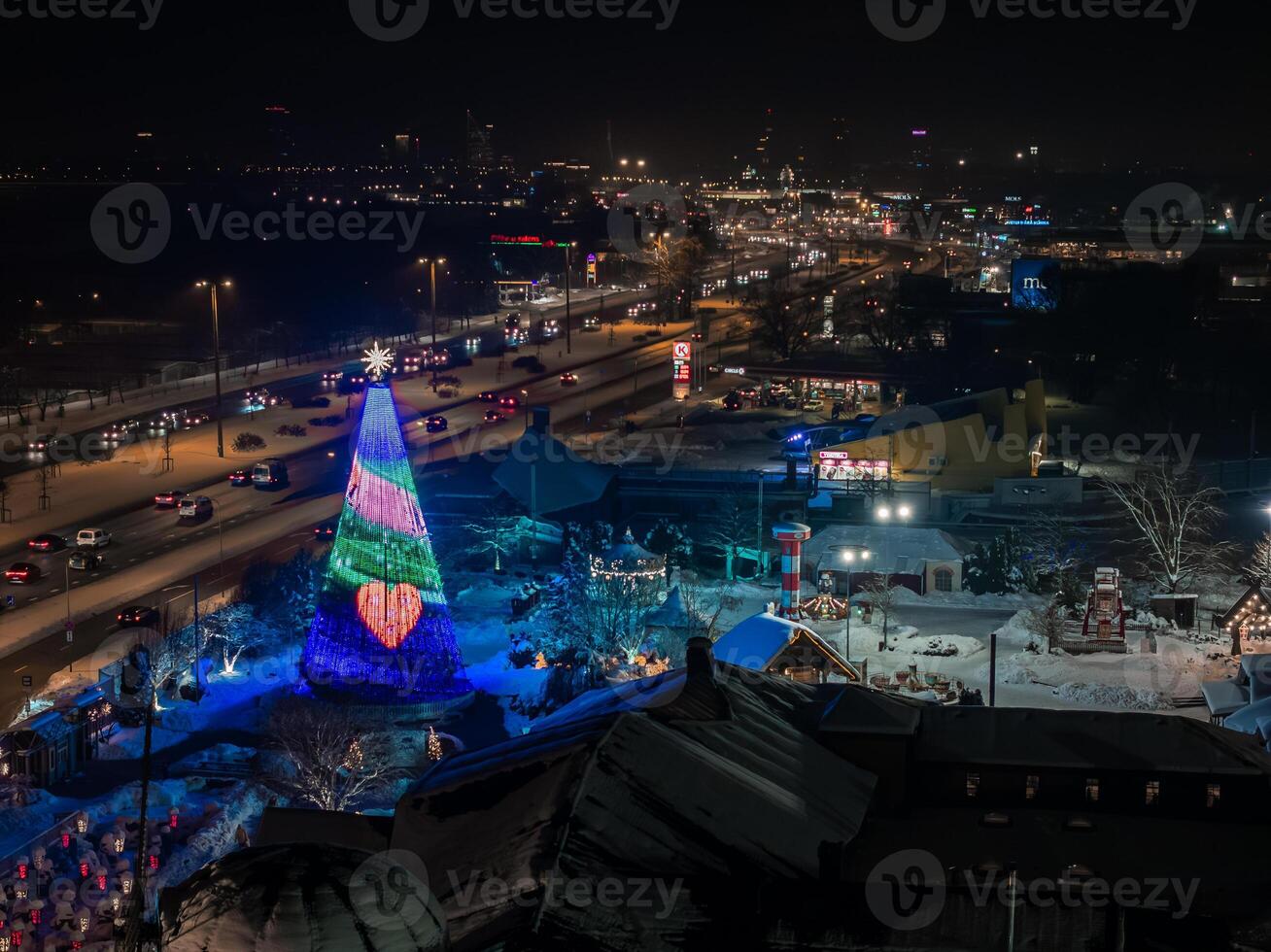 The most beautiful Christmas tree in Europe located in Riga, Latvia photo