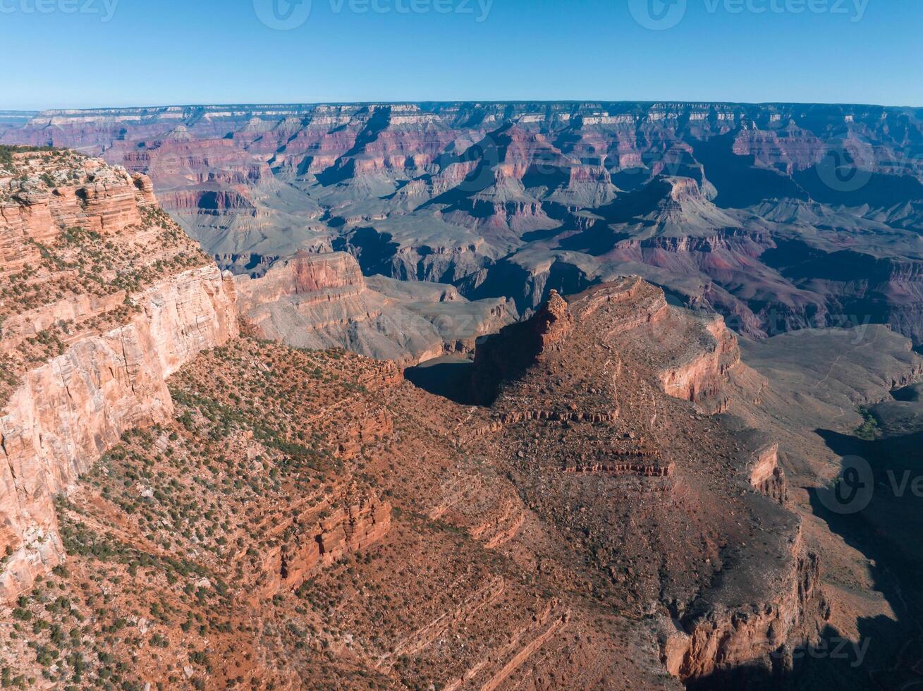 Grand Canyon aerial scene. Panorama in beautiful nature landscape scenery in Grand Canyon National Park. photo