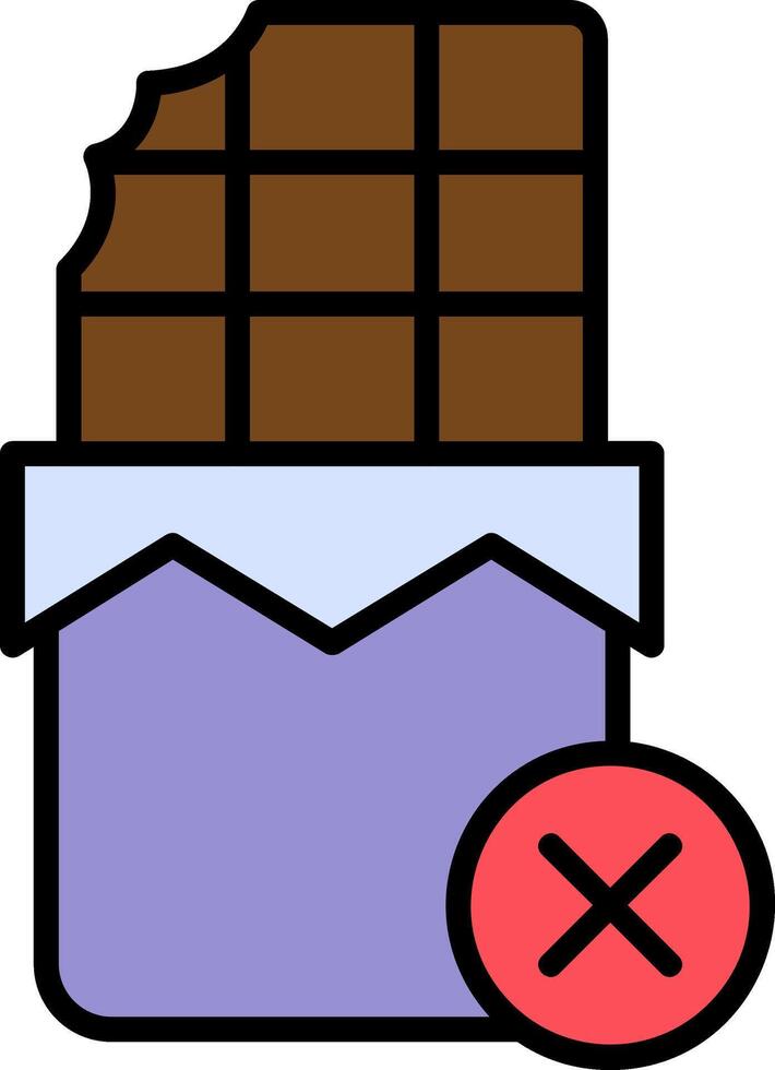 No chocolate vector icono