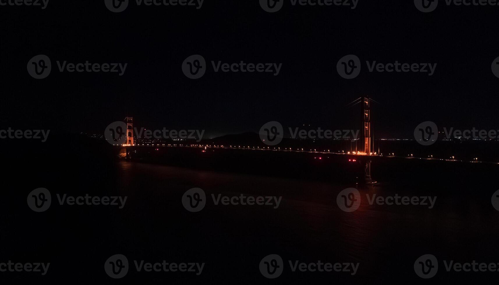 Famous Golden Gate Bridge, San Francisco at night, USA photo